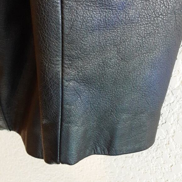Wilson's Leather Vintage Black Midi Trench Coat 1980 Women's Medium Perfect - Picture 7 of 11